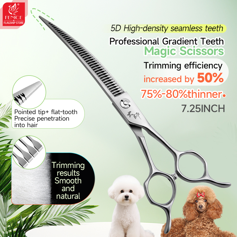Grooming Scissors - Профессиональные изогнутые ножницы Fenice Master Series