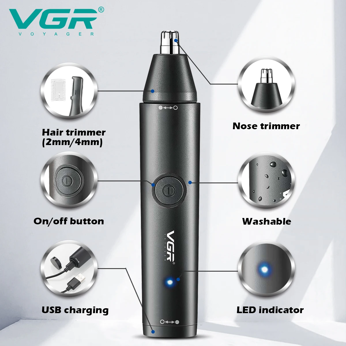 VGR моющийся триммер для волос – обзор и цена Nose Trimmer