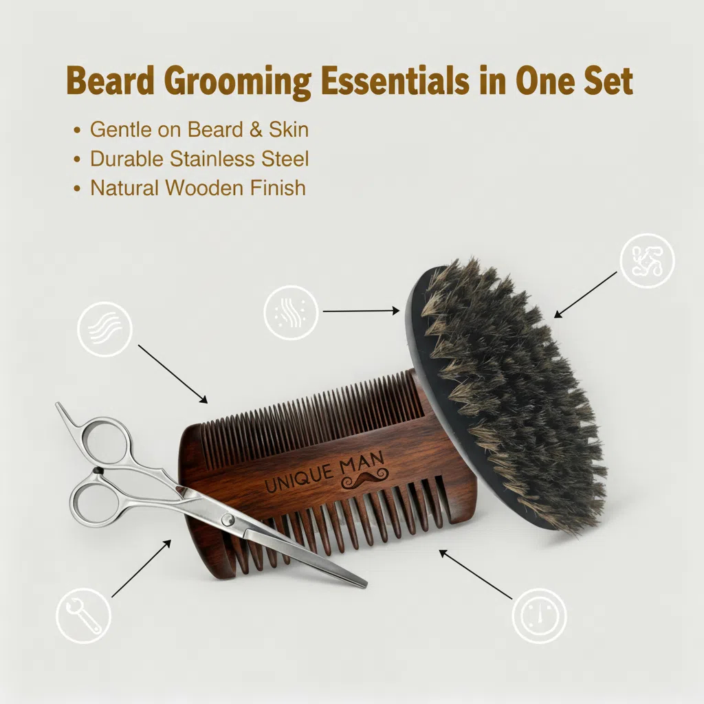 Мужской набор для бороды UNIQU – обзор и цена Grooming Kit